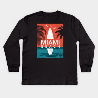 Miami beach Kids Long Sleeve T-Shirt
